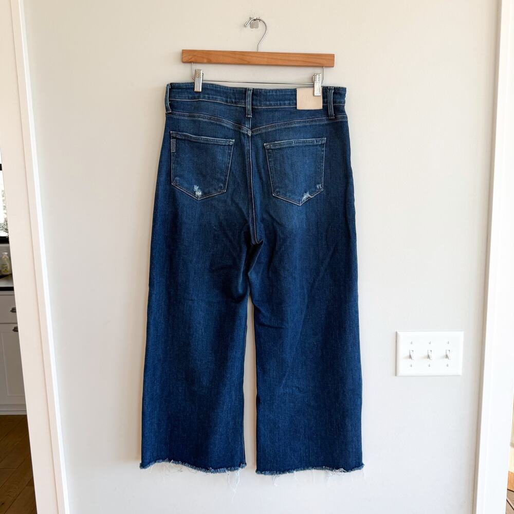 Paige Anessa Ultra High Waisted Wide Leg Ankle Jeans Medium Wash Blue 32 - Picture 3 of 9